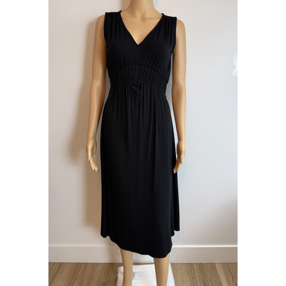 Joie Black Sleeveless Empire Waist High Low Hem Jersey Midi Womens Dress Size XS